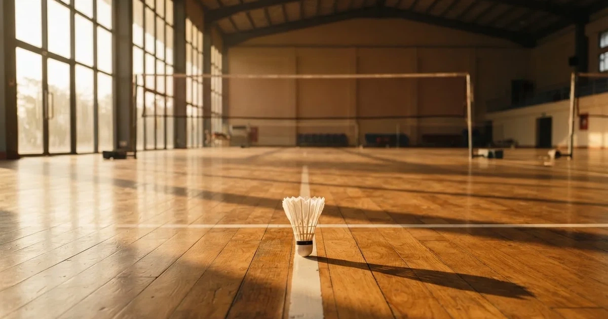 Un balón en el punto central de un campo de césped a la luz de la mañana